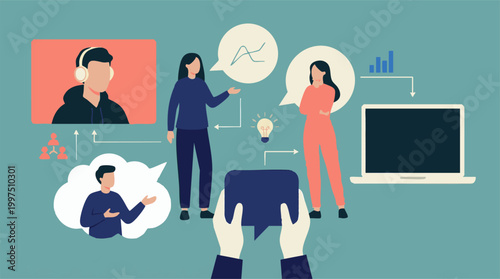 Business Team Collaboration, Online Communication, and Idea Development