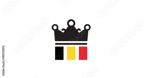 Crown logo with colored blocks.