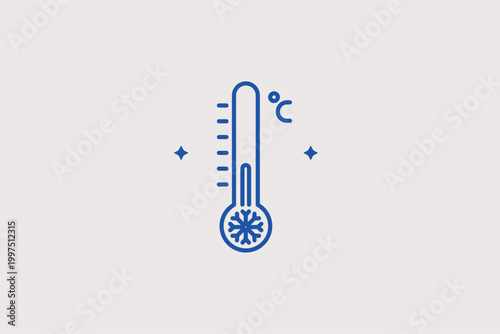 Celsius thermometer line icon for standard temperature monitoring and indoor climate control. Precise vector illustration for home automation interfaces and public health temperature stations.