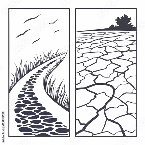 Contrasting Landscapes of Drought and Abundance nature