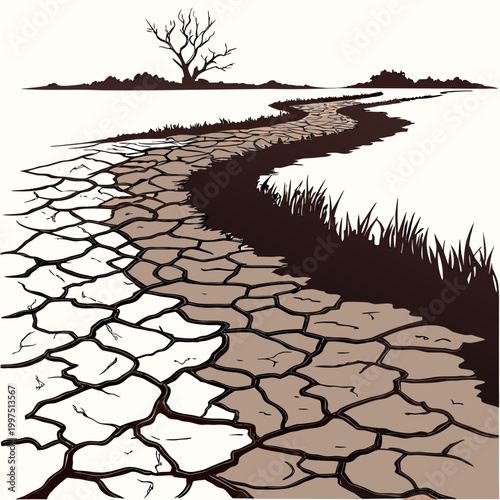 Cracked earth landscape nature environment