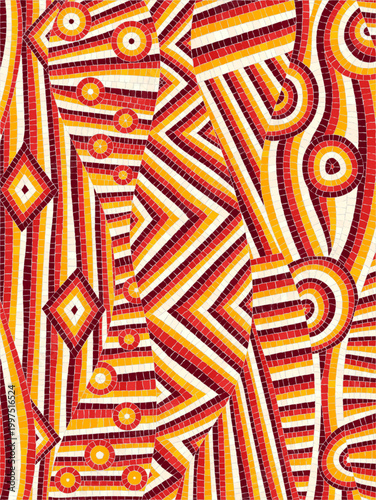 Decorative mosaic art abstract composition, vector illustration