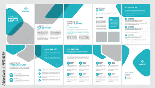 Medical style company profile brochure template design