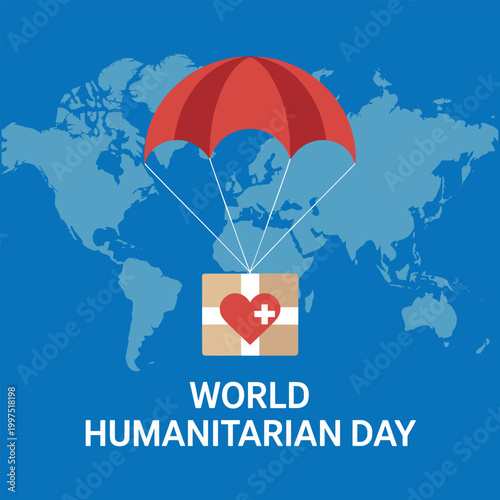 World humanitarian day aid delivery parachute.