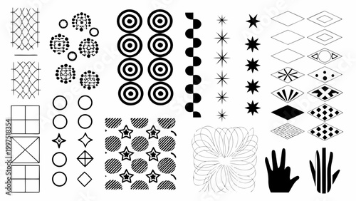 monochrome abstract shapes collection on white background high quality professional detailed