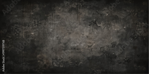 Dark vintage grunge wall texture background with rough concrete surface and aged paper effect