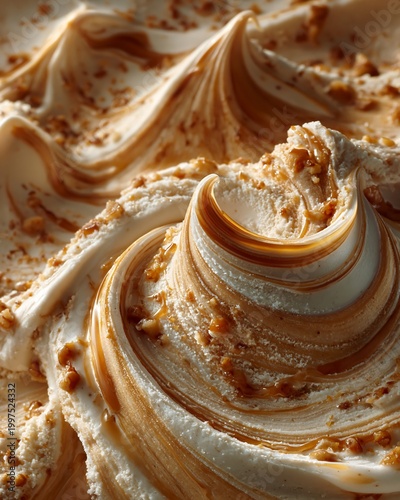 Amaretto di saronno ice cream with caramel swirls and crushed nuts