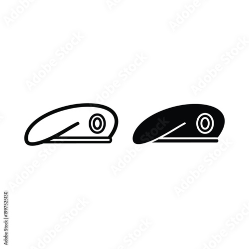 Set of beret icons, military headwear, flat style, vector illustration