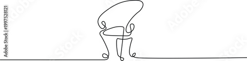 Simple hand-drawn human sitting on chair sketch Vector
