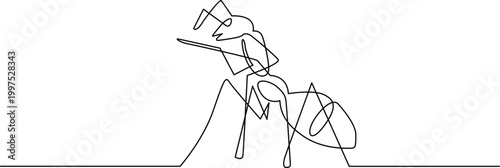 Simple line drawing of a skateboarder doing a trick Vector
