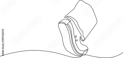 Minimalist sneaker heel on curved surface Vector