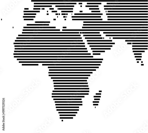 Map of Africa showing the earth with a few horizontal black lines. No labels at all.