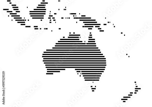 Map of Australia showing the earth with a few horizontal black lines. No labels at all.