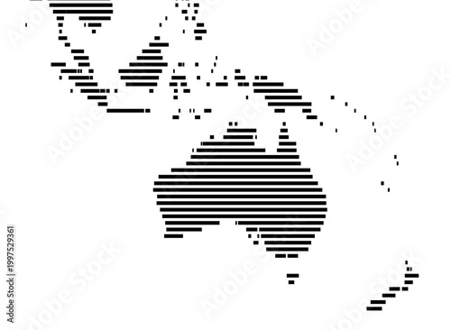 Map of Australia showing the earth with a few horizontal black lines. No labels at all.