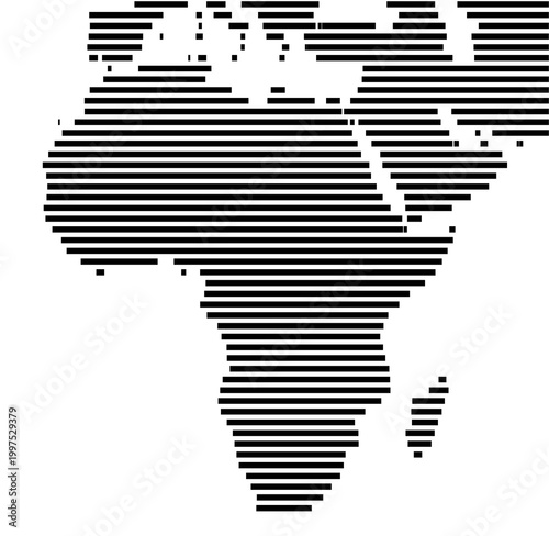 Map of Africa showing the earth with a few horizontal black lines. No labels at all.