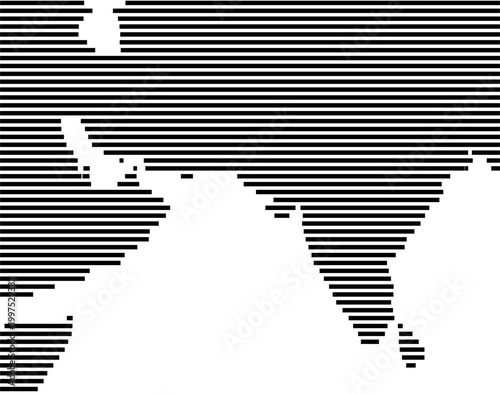 Map of South Asia showing the earth with a few horizontal black lines. No labels at all.