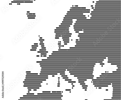 Map of Europe showing the earth with a few horizontal black lines. No labels at all.