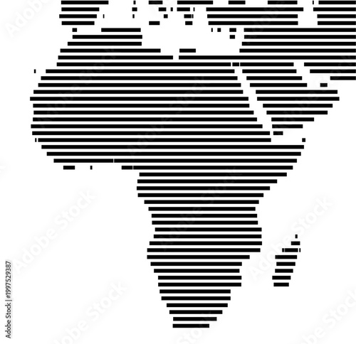 Map of Africa showing the earth with a few horizontal black lines. No labels at all.