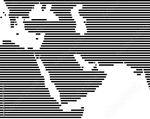 Map of Western Asia showing the earth with a few horizontal black lines. No labels at all.