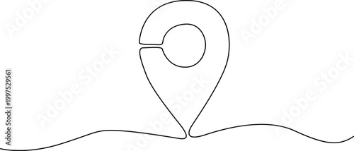 Minimal location pin icon with spiral design Vector