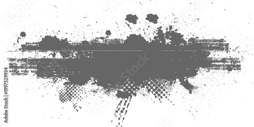 Abstract grey grunge art is an artistic expression through dark splashes and rough strokes, highlighting textural contrast and emotive abstract design elements.