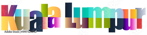 Free Download Colorful Gradient Text Design Showing Kuala Lumpur City Name - GFXLoad
