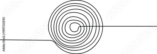 Concentric circles wave pattern with horizontal line Vector
