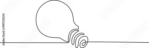 Lightbulb icon with glowing filament illustration Vector