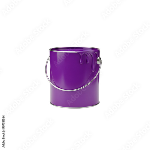 Purple Metal Bucket With Handle.