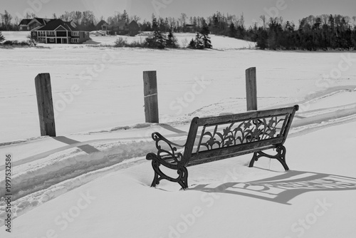 bench in the snow