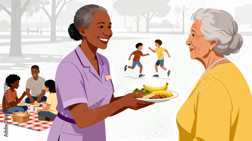 A cozy and inviting scene of a picnic basket on a checkered blanket, evoking feelings of relaxation and simple pleasures. Ideal for food blogs, spring