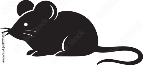 Mouse Silhouette Icon Minimalist Animal Shape