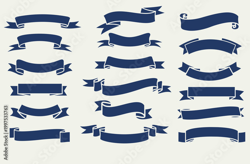 set of blue ribbons