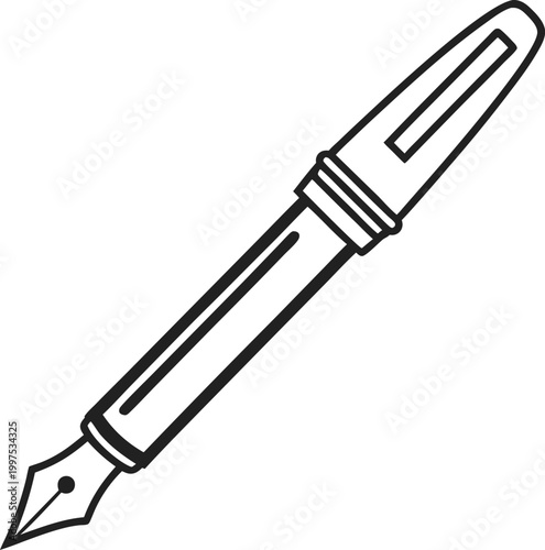 Elegant vintage fountain pen writing tool with a delicate nib for classic calligraphy