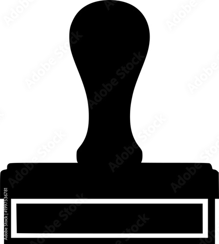 Black rubber stamp silhouette icon flat design isolated on white background
