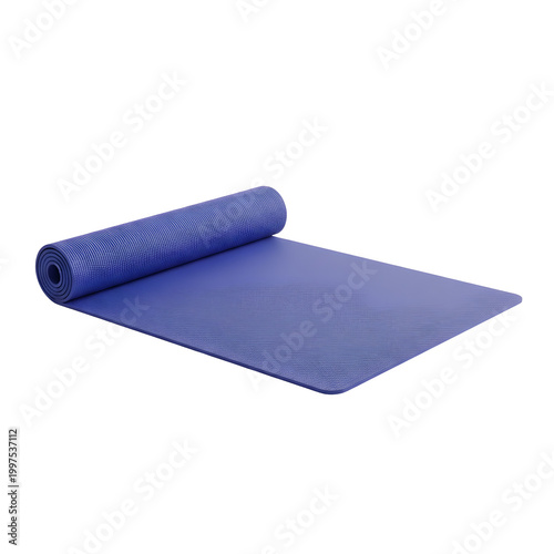 Blue Yoga Mat Rolled Up.