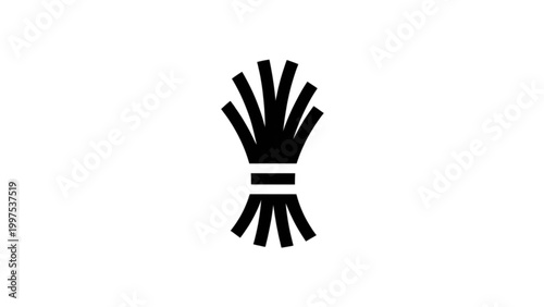 Bundle of sheaves wheat icon in minimalist black and white style Vector