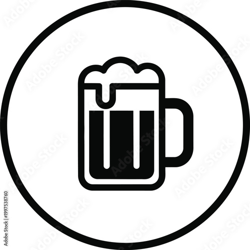 Beer mug vector graphic simple illustration for design and branding