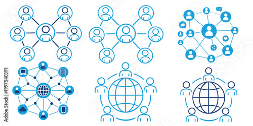 communication and internet icon set