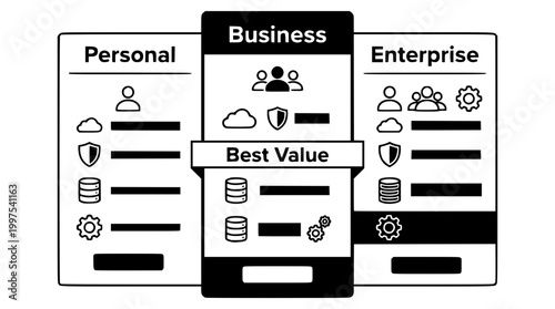 Professional pricing plan comparison for business and enterprise software packages