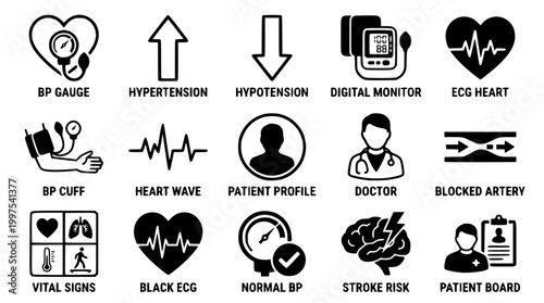 Collection of medical diagnostic health care icons vector illustration