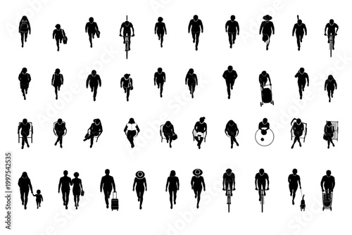 Diverse Collection of CAD People Silhouettes for Architectural Visualization and Design Projects