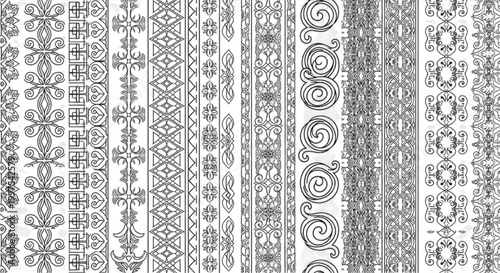 Seamless Ornate Border Designs for CAD Applications and Graphic Design Projects