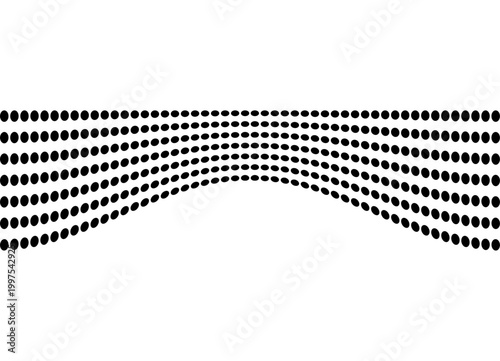 фотографія Abstract curve vector arch of lines from black circles on a white background