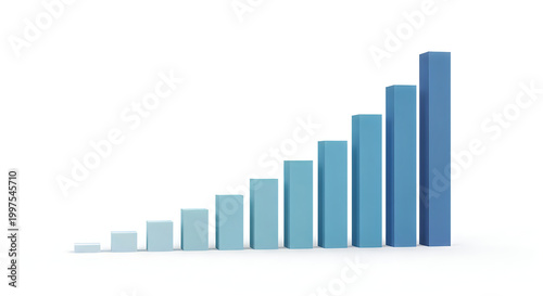 Free Download 3D Bar Graph Showing Increasing Growth and Financial Success - GFXLoad