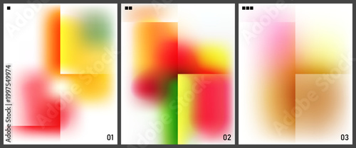 Colorful Blurred Gradient Background Set - Modern Soft Abstract Designs