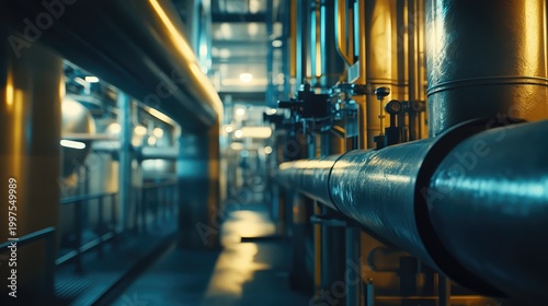 Industrial facility pipes infrastructure production process steam