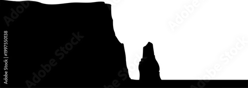 Coastal cliff with separate sea stack