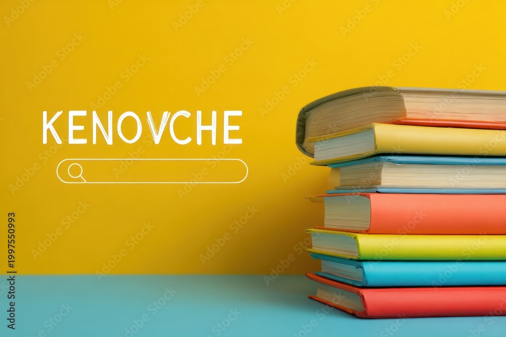 Fototapeta premium Discover knowledge with digital search and books