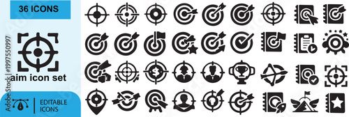 Vector alphabet letter set in circular icon style with black decorative pattern design for business illustration